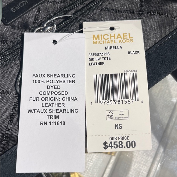 MICHAEL KORS Mirella Medium Suede and Faux Shearling Tote Bag
Black
NWT - Picture 11 of 15